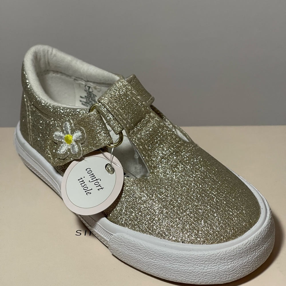 Sincerely Jules Toddler Gold Glitter Mary Jane Sneakers | Comfort Insole | NWT